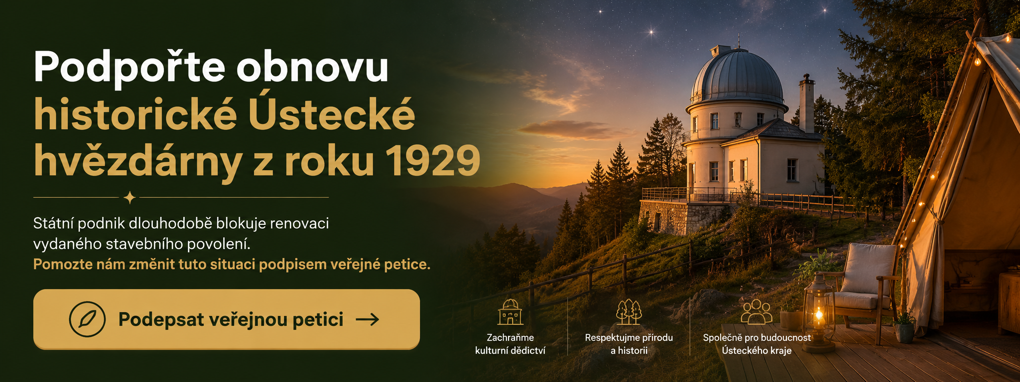 Podpořte obnovu historické Ústecké hvězdárny z roku 1929